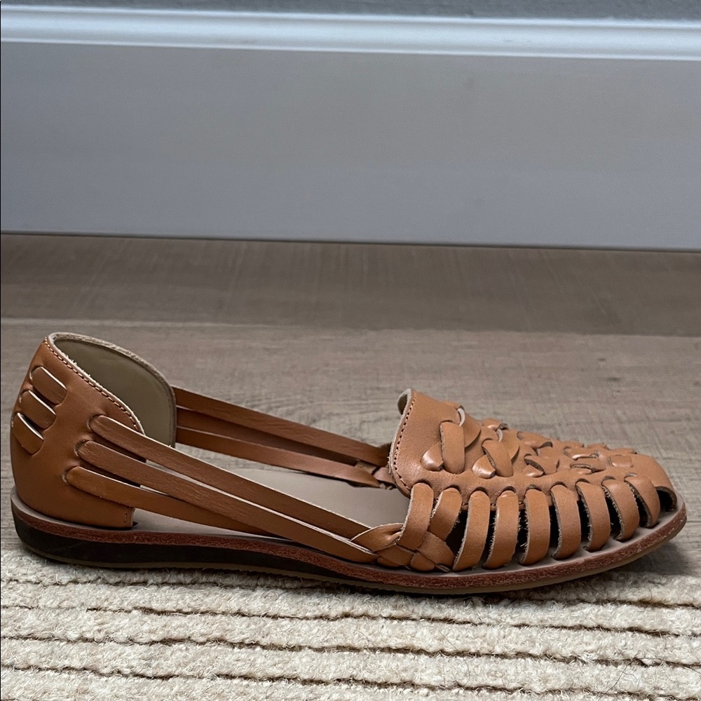 Nisolo Tan Woven Leather Huarache Flats - Picture 11 of 15